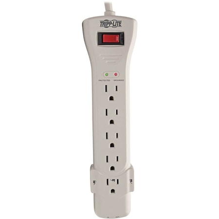 Tripp Lite Outlet Strip, Surge, 5-15R, 5-15P, 7 ft., Light Gray TRPSUPER7TEL15